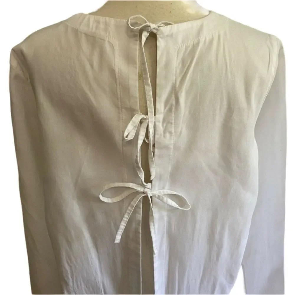 Noisy May Crisp white shirt open back sexy Large (check measurements) EUC - Picture 6 of 11
